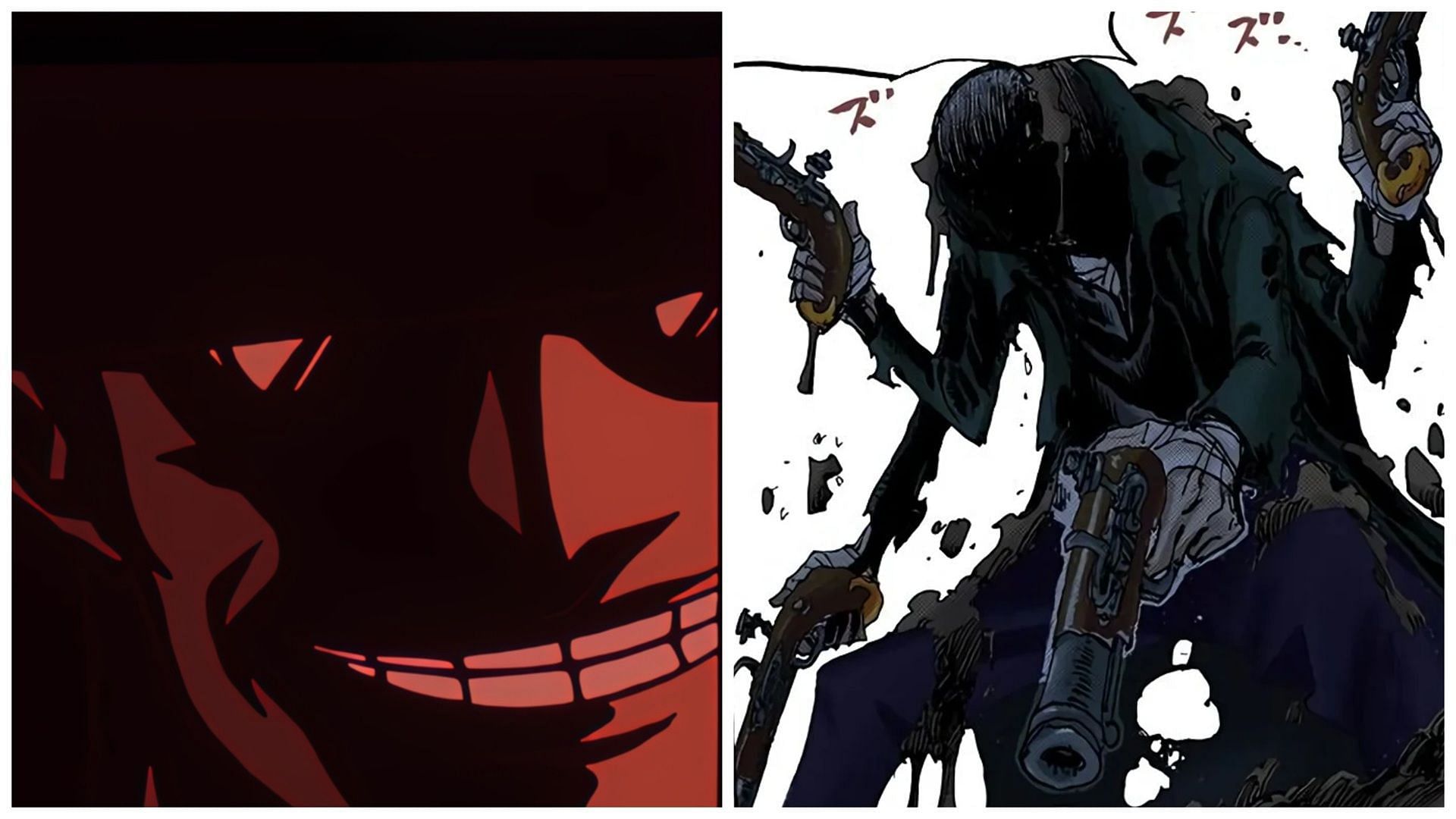Gill Bastar as a Rocks Pirates member and as a zombie (Image via Shueisha)